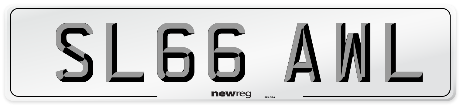 SL66 AWL Number Plate from New Reg